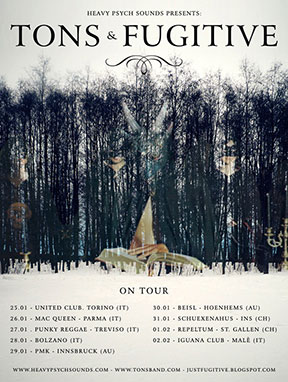 Tons/Fugitive - January 2013 Tour poster
