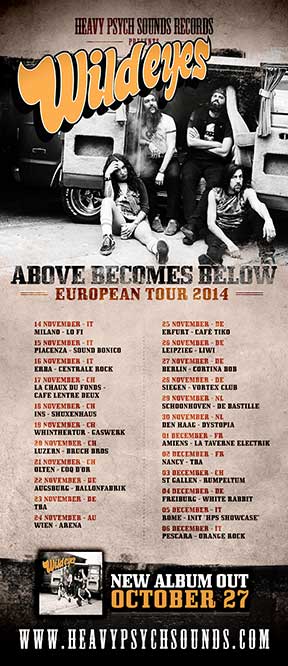 Wild Eyes European Tour poster - November/December 2014