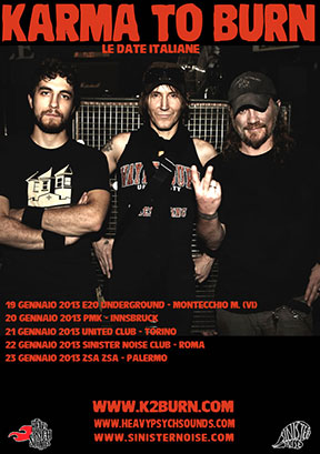 Karma To Burn - January 2013 Tour poster